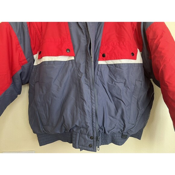 Vtg 80s Inside Edge‎ Red Grey Snow Ski Colorblock Down Jacket Coat Men’s XL - Picture 3 of 11